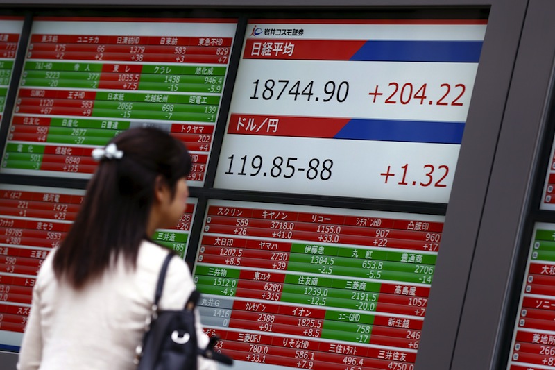 A woman looks at screens displaying, stock quotes, the Nikkei average and the Dollar to Yen exchange rate outside a brokerage in Tokyo, August 25, 2015. u00e2u20acu201d Reuters pic