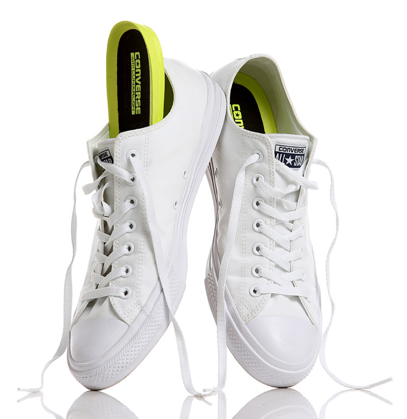 Converse Chuck Taylor sneakers with removable cushioned insoles.