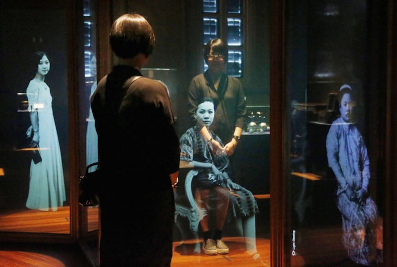 An interactive projection shown in the Modern Colony gallery, which is one of the new permanent galleries at the National Museum of Singapore. — TODAY pic