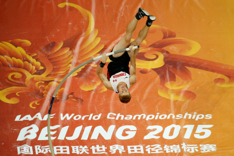 Shawnacy Barber of Canada competes in the menu00e2u20acu2122s pole vault final during the 15th IAAF World Championships at the National Stadium in Beijing, China, August 24, 2015. u00e2u20acu201d Reuters pic
