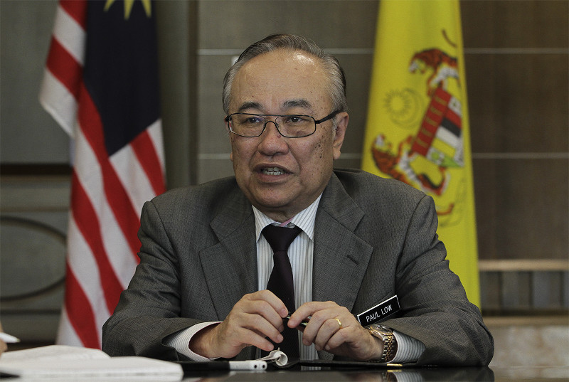 Minister in the Prime Minister's Department Datuk Paul Low speaks during an interview at his office in Putrajaya, August 13, 2015. u00e2u20acu201d Picture by Yusof Mat Isa