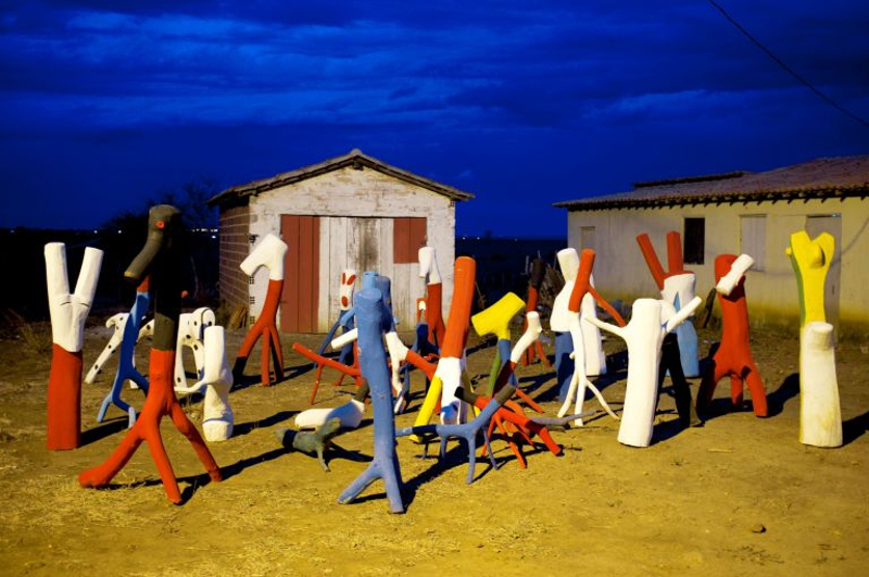 Brazilian artist Vu00c3u00a9io created an installaton of 100 wooden sculptures in the San Gregorio Abbey named 'Becoming Marni' to commemorate the fashion label's 20th birthday. u00e2u20acu201d AFP pic