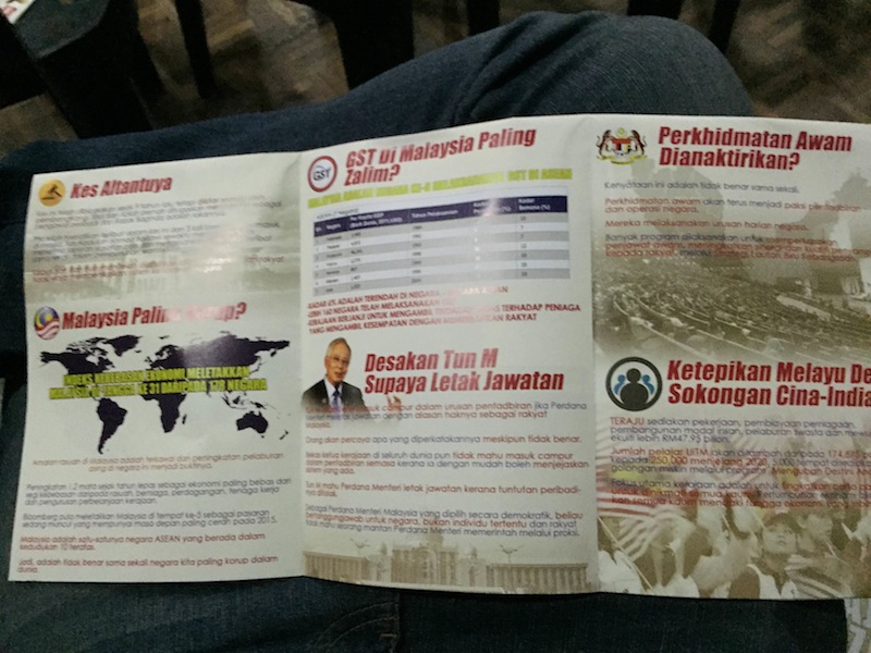 The leaflet on Prime Minister Datuk Seri Najib Razak handed out to Umno delegates in Seremban, August 1, 2015. u00e2u20acu201d Picture by Kamles Kumar
