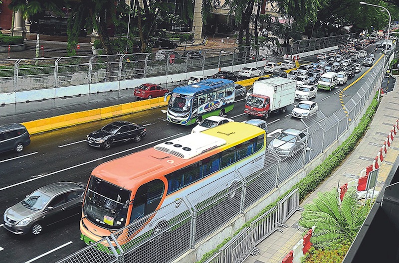 The congestion in the city centre is expected to worsen with the closure of roads for the Kuala Lumpur City Grand Prix beginning at midnight tonight. u00e2u20acu201d Picture by Adib Ramli.