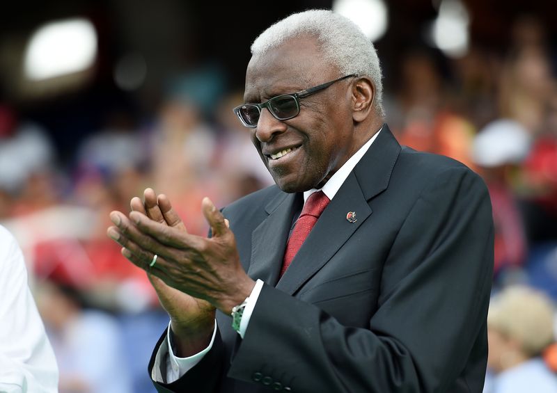 IAAF president Lamine Diack atthe opening ceremony of the World Youth Championships on July 15, 2015 in Cali, Colombia. u00e2u20acu201d AFP pic