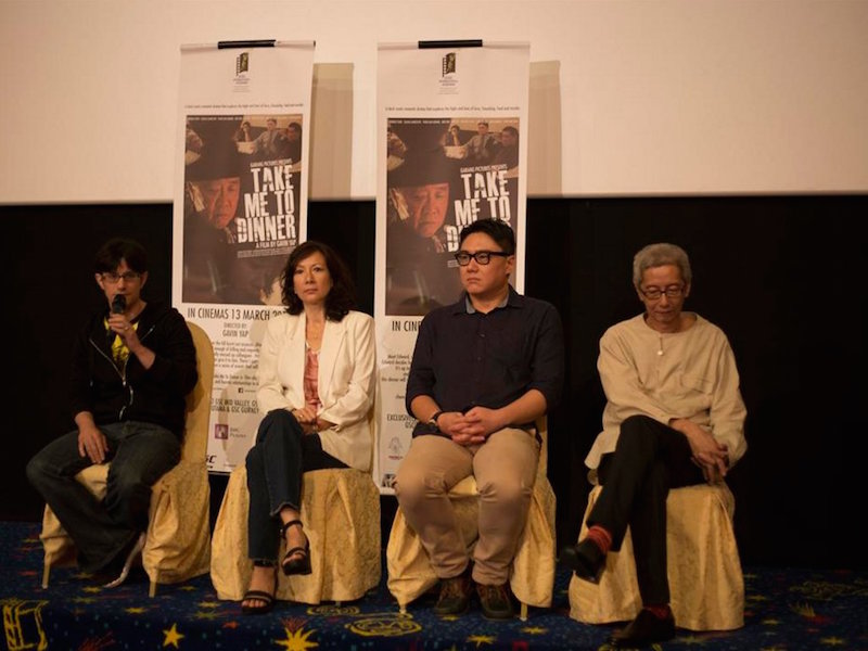 Director Gavin Yap (far left) with u00e2u20acu02dcTake Me To Dinneru00e2u20acu2122 cast Susan Lankester, U-En Ng and Thor Kah Hoong. u00e2u20acu201d CinemaOnline pic