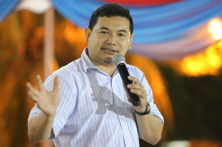 Rafizi Ramli speaks to the crowd at the u00e2u20acu02dcSolat Hajat Dan Himpunan Rakyatu00e2u20acu2122 rally last night at the MPAJ field in Pandan Indah. u00e2u20acu201d Picture by Choo Choy May