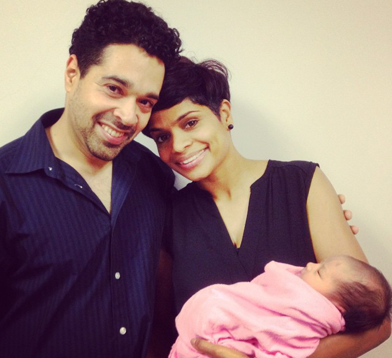 Malaysian singer Jaclyn Victor poses with her husband Shawn Rivera and their newborn son. u00e2u20acu201d Picture by TheHive.Asia