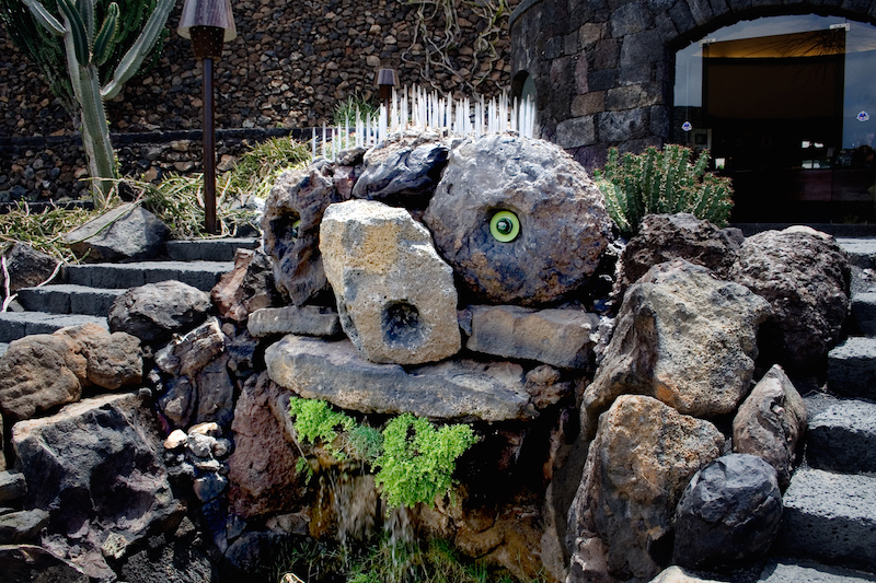 Art and cacti appear side by side in this creation by Spanish artist Cu00c3u00a9sar Manrique. u00e2u20acu201d Picture by Jardin de Cactus via AFP