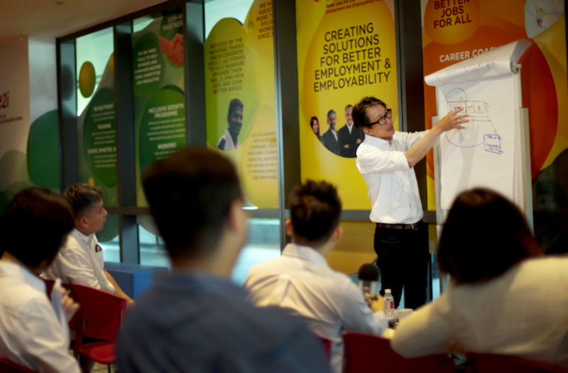 Singapore's Manpower Minister Lim Swee Say speaking during a media session. u00e2u20acu201d TODAY pic