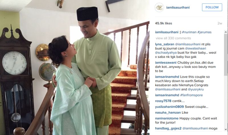 Lisa Surihani is seen here with husband Yusry. They married in 2012, with this being her first marriage and Yusryu00e2u20acu2122s second. u00e2u20acu201d Instagram pic