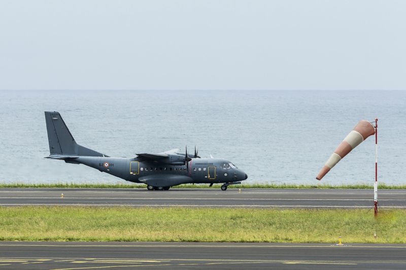 A French military transport plane taxis on the runway at the airport in Saint-Denis at the start of a search mission along the coast near Saint-Andre on Reunion island August 7, 2015. u00e2u20acu2022 Reuters pic