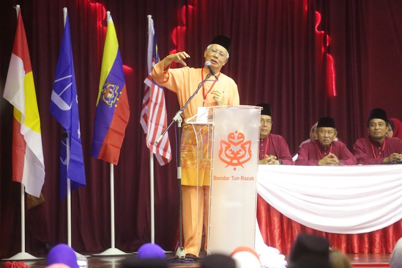 Prime Minister Datuk Seri Najib Razak speaking at the Bandar Tun Razak Umno division meeting, August 8, 2015. u00e2u20acu2022 Picture by Choo Choy May 