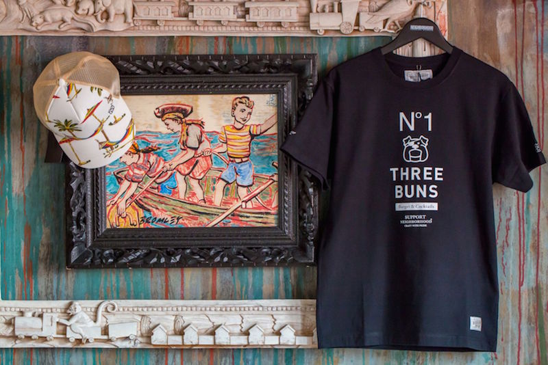 The Three Buns x Neighborhood collection is inspired by the tropical feel of Southeast Asia, while in keeping with Neighborhood’s motorcycle edge. — TODAY pic