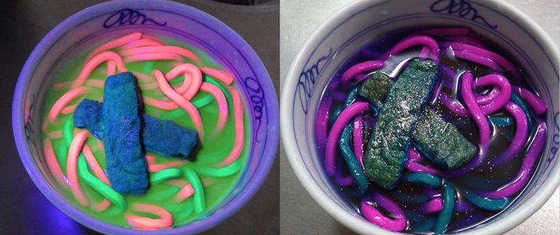 u00e2u20acu02dcMad scientistu00e2u20acu2122 Kurare says his u00e2u20acu02dcelectricalu00e2u20acu2122 udon creations might look wacky but they actually taste like normal traditional wheat noodles. u00e2u20acu201d Screen grab from Twitter.com/reraku