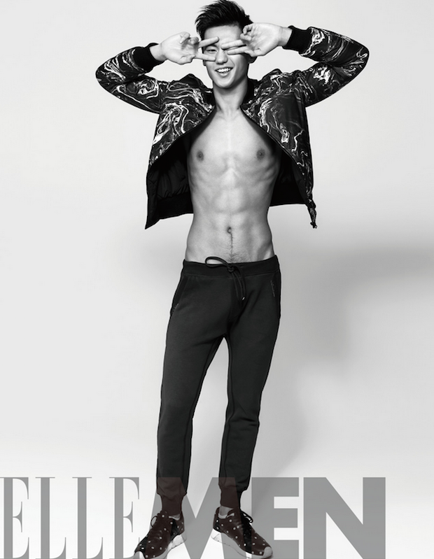 The 22-year-old swimmer shows off his abs during a shoot for Elle Men China. u00e2u20acu201d Picture via Tumblr.com/SinoMen