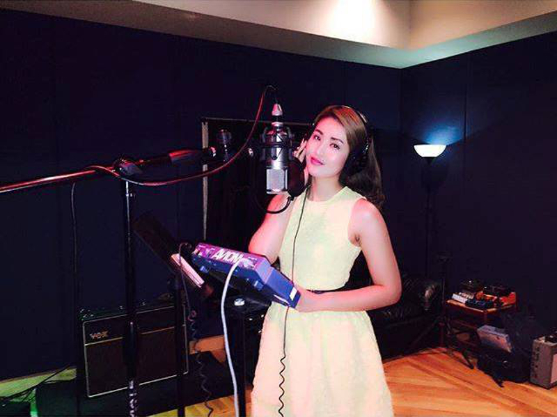 Singer and former beauty queen Soo Wincci in the recording studio. u00e2u20acu201d Picture by TheHive.Asia