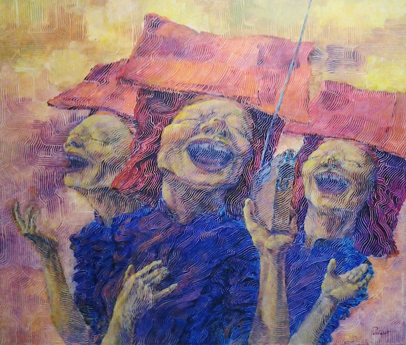 u00e2u20acu02dcJoyful Lunchtimeu00e2u20acu2122 from 73-year-old Patrick Teou00e2u20acu2122s second solo exhibition Almost Forgotten at Eaglu00e2u20acu2122s Eye Art Gallery. u00e2u20acu201d Picture courtesy of the artist via TODAY