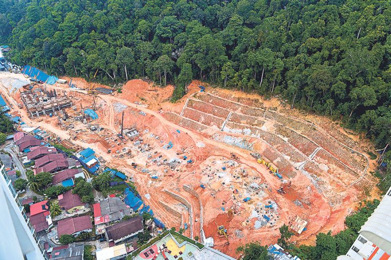 Hill-cutting goes on to the detriment of the environment. u00e2u20acu2022 Picture by R. Mahgeshan