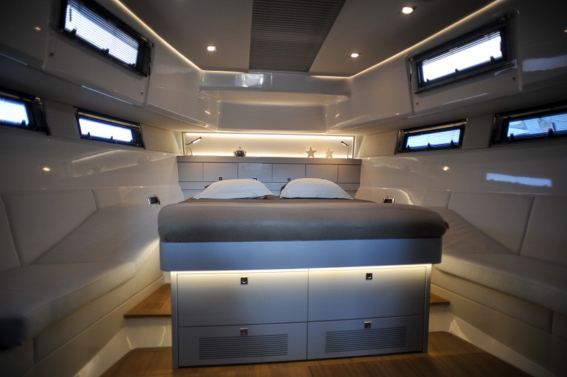 A very luxurious cabin aboard the Fjord 48 Open. — Picture courtesy of Fjord 48 Open