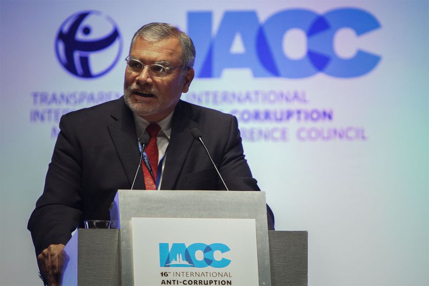 Transparency International chief Jose Ugaz delivers a speech at the International Anti-Corruption Conference in Putrajaya, September 2, 2015. u00e2u20acu201d Picture by Yusof Mat Isa