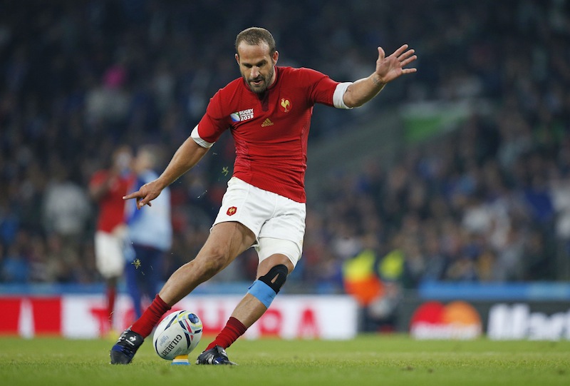 France's Frederic Michalak kicks a conversion during the France v Italy IRB Rugby World Cup 2015 Pool D game Twickenham Stadium, London, England. u00e2u20acu201d Reuters pic