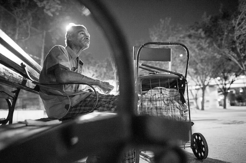 John Ruiz, 73, who says he suffers from depression and has been homeless since 2013, at La Guardia Playground in New York, September 3, 2015. — Picture by Joshua Bright/The New York Times