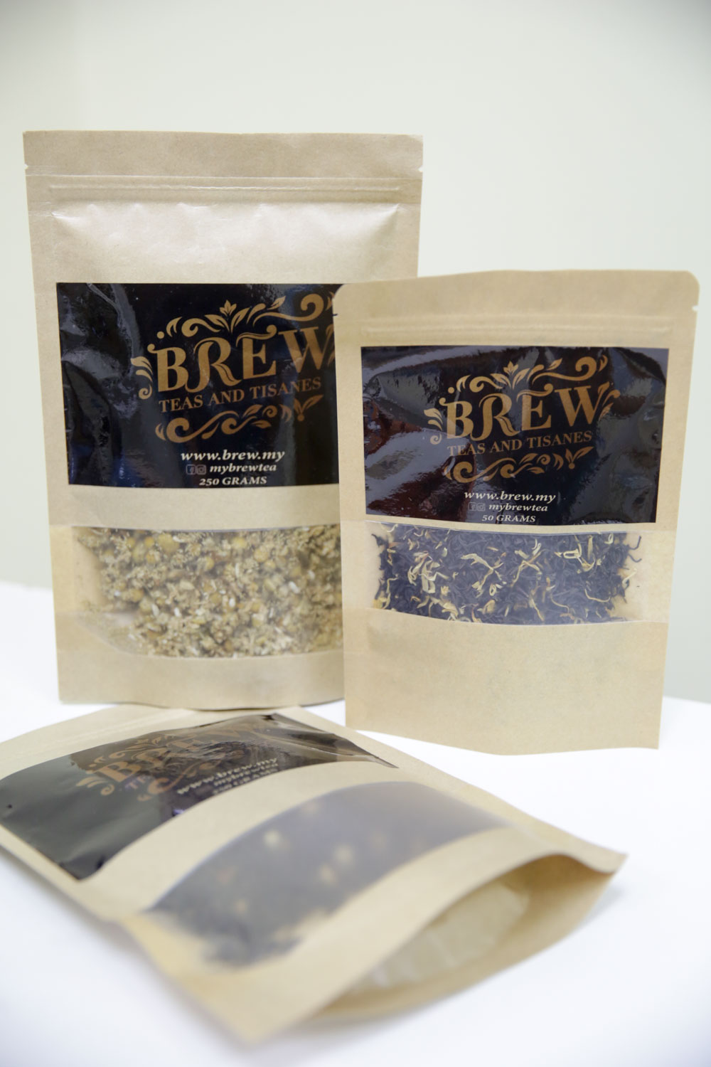 Once you have tried Brew's tea selections, you can order them in normal packages such as these. — Picture by Choo Choo May