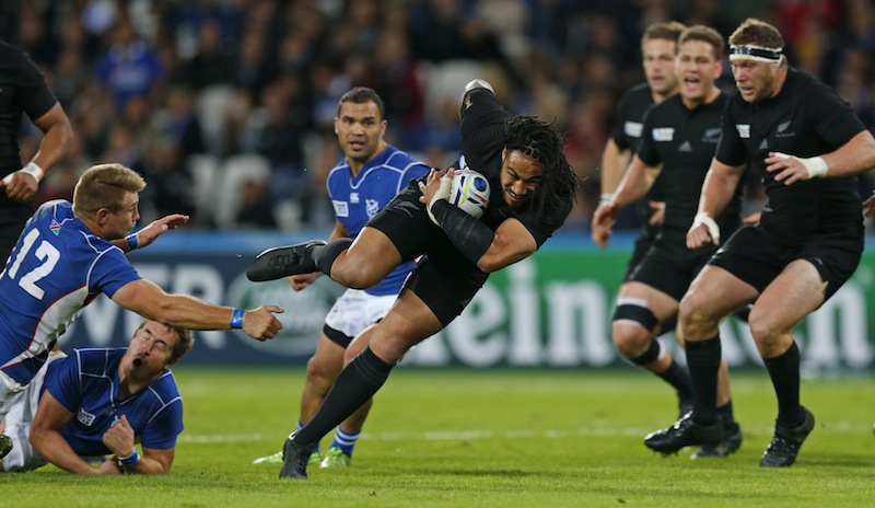 New Zealand's Ma'a Nonu in action with Namibia's Johan Deysel Jnr during the New Zealand v Namibia IRB Rugby World Cup 2015 Pool C game at Olympic Stadium, London, England. u00e2u20acu201d Reuters pic