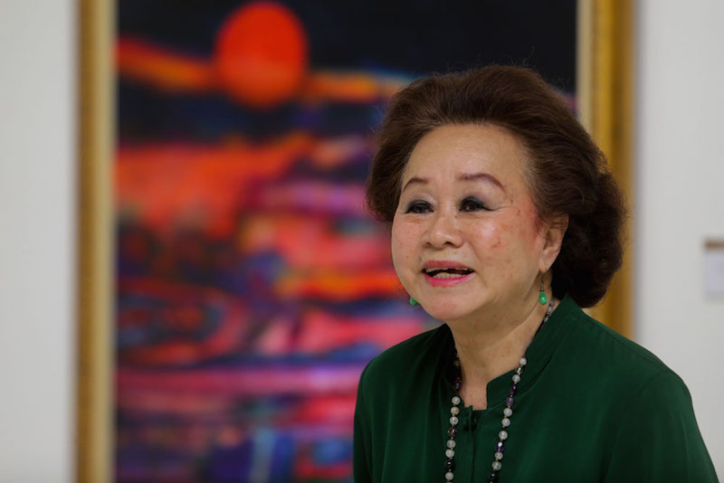 The red moon in Lee Goh’s abstract titled ‘Are You My Red Moon?... Are You?’ symbolises her late father who supported her through thick and thin.