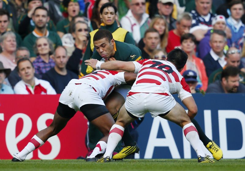 South Africa's Bryan Habana in action with Japan's Kotaro Matsushima (left) and Kosei Ono. u00e2u20acu2022 Reuters pic 