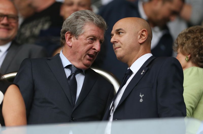 England manager Roy Hodgson with Tottenham chairman Daniel Levy in the stands. u00e2u20acu201d Reuters pic