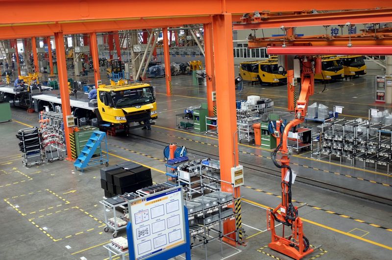 A factory floor of XCMG Group in Xuzhou, Jiangsu province, August 14, 2015. China's latest trade figures show imports and exports fell in August. u00e2u20acu201d Reuter pic
