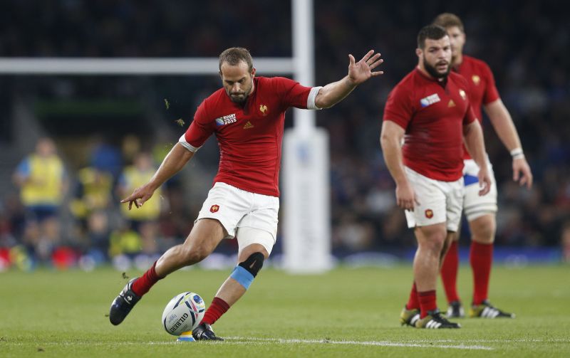 France's Frederic Michalak kicks a penalty against Italy in their opening Rugby World Cup Pool D match at Twickenham. u00e2u20acu2022 Reuters pic