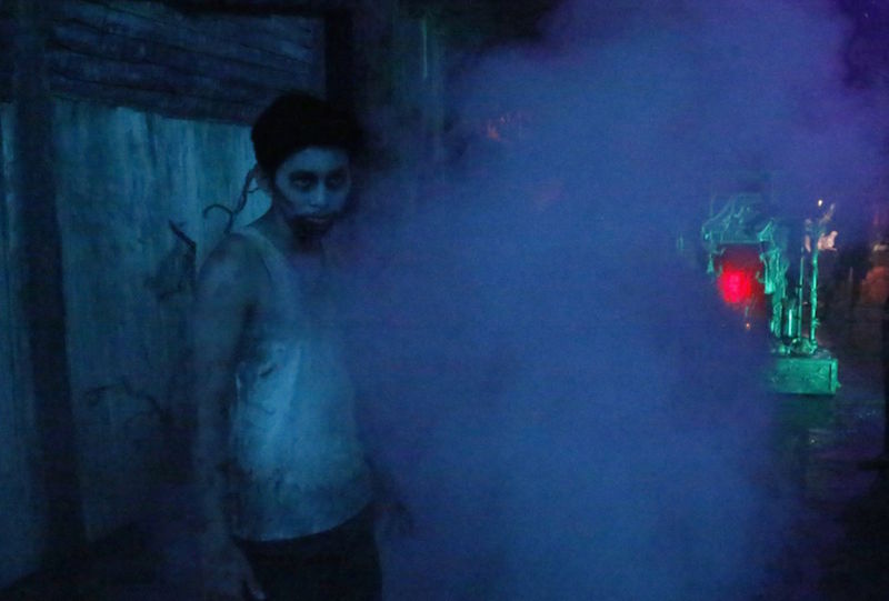 This year’s attraction features three locally themed haunted houses: A Chinese funeral home, a zombie-infested HDB flat and a MRT station that brings to life urban legends. — TODAY pic