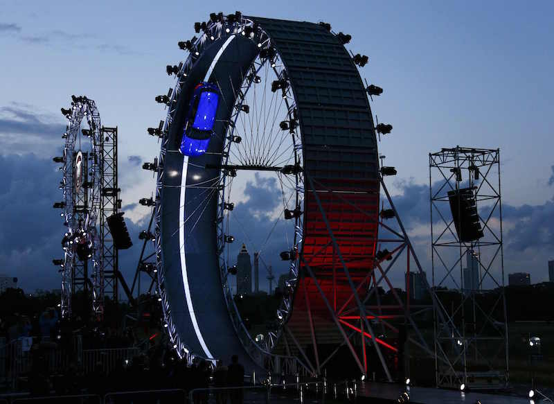 The first SUV made by Jaguar, the F-PACE performs the loop during a car presentation at the turf during the media day at the Frankfurt Motor Show (IAA) in Frankfurt September 14, 2015. u00e2u20acu201d Reuters pic