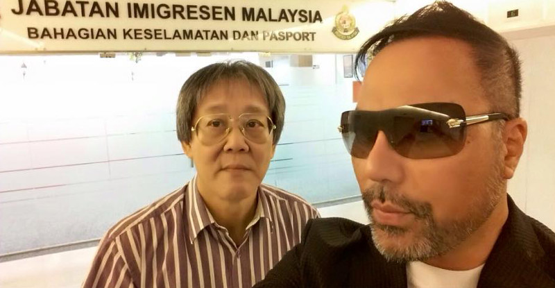 Datuk Seri Khairuddin Abu Hassan (right) is seen with his lawyer, Matthias Chang, after the Immigration Department barred the former Umno leader from leaving the country, September 18, 2015. u00e2u20acu201d Picture courtesy of Khairuddin Abu Hassanu00e2u20acu2122s Facebook page