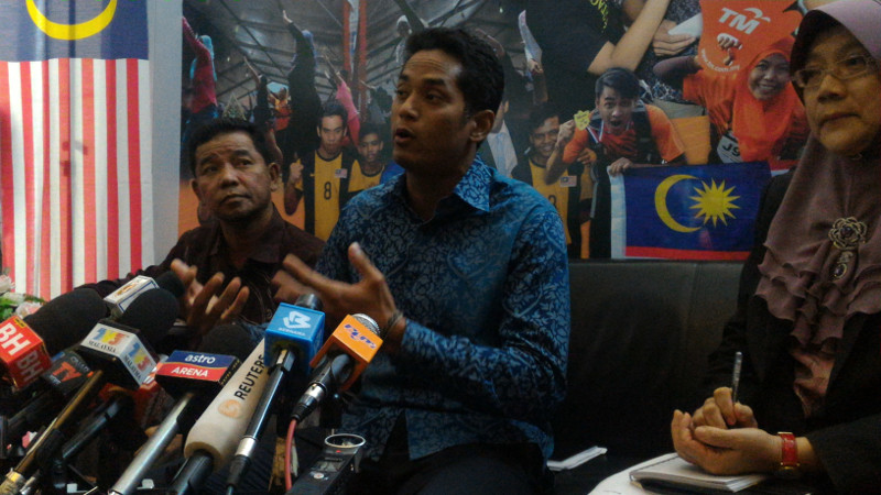 Youth and Sports Minister Khairy Jamaluddin speaking to the media at a press conference in Kuala Lumpur on Tuesday nightu00e2u20acu2122s fiasco that prematurely ended Malaysiau00e2u20acu2122s World Cup qualifier against Saudi Arabia, September 10, 2015. u00e2u20acu201d Photo by Joseph Sipla