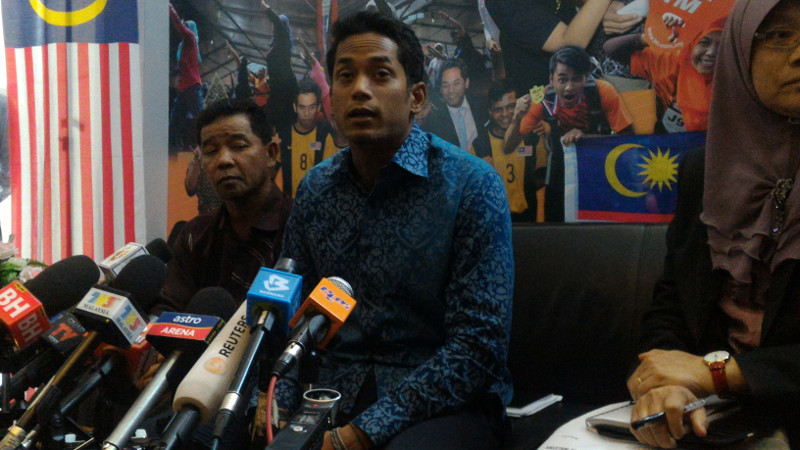 Youth and Sports Minister Khairy Jamaluddin speaking to the media at a press conference in Kuala Lumpur on Tuesday nightu00e2u20acu2122s fiasco that prematurely ended Malaysiau00e2u20acu2122s World Cup qualifier against Saudi Arabia, September 10, 2015. u00e2u20acu201d Photo by Joseph Sipla