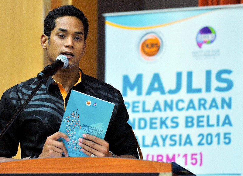 Youth minister Khairy Jamaluddin Abu Bakar launches the Malaysia Youth Index 2015 at Menara KBS, Kuala Lumpur, September 8, 2015. u00e2u20acu201d Bernama pic