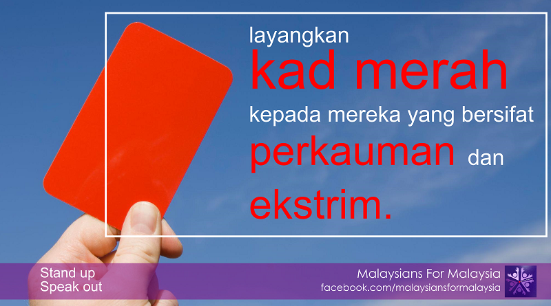 The writer urges Malaysians to reject the planned September 16 red rally, saying the extremist sentiments of this group must remain a minority and a fringe group. 