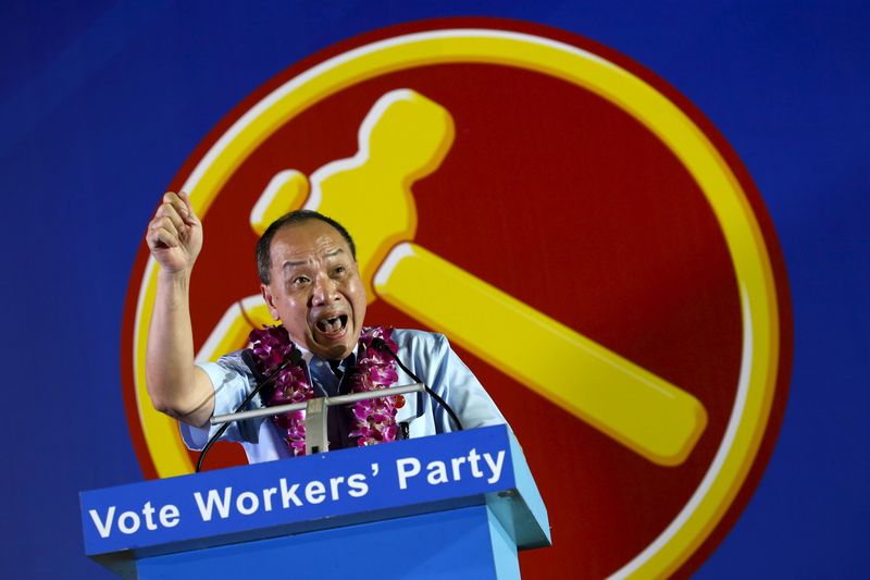 Opposition Workers' Party Secretary General Low Thia Khiang speaks during an election rally in Singapore, September 2, 2015. u00e2u20acu201d Reuters pic 