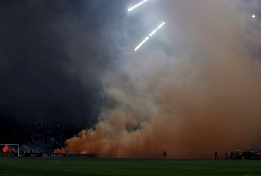 Smoke billows from flares on the pitch during the 2018 World Cup qualifying match between Malaysia and Saudi Arabia in Kuala Lumpur, Malaysia, September 8, 2015. u00e2u20acu201d Reuters pic