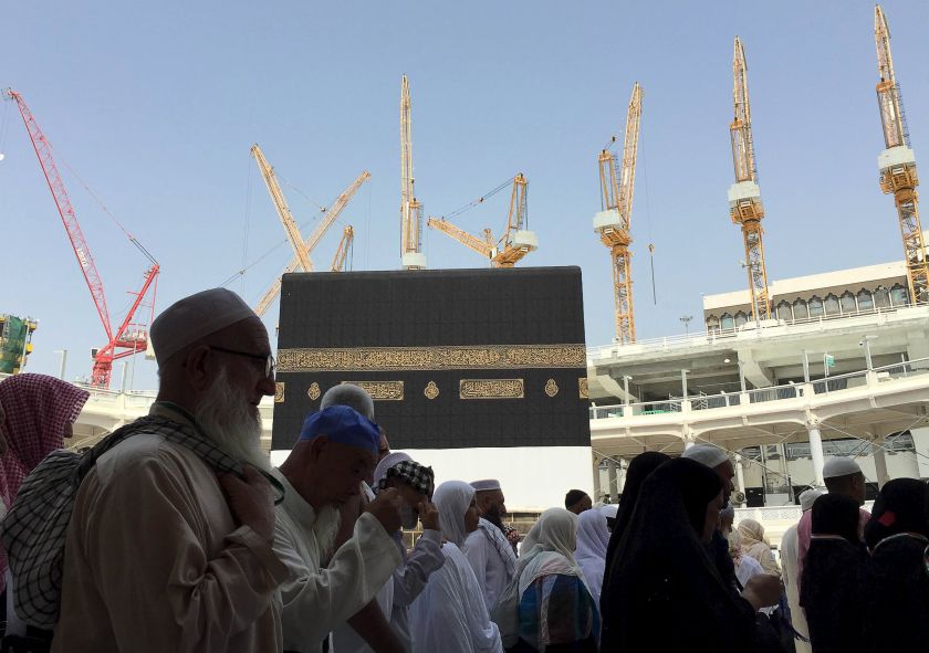 Cranes are seen as Muslim pilgrims perform Haj tasks in the Grand Mosque in the Muslim holy city of Mecca, Saudi Arabia September 12, 2015. u00e2u20acu201d Reuters pic
