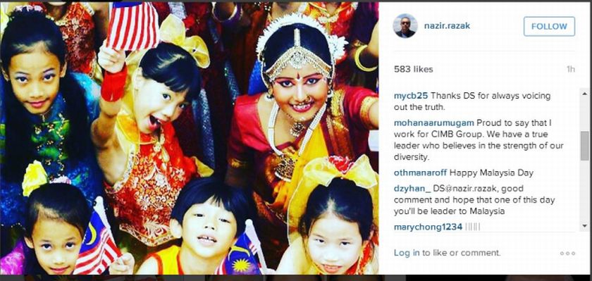 A screengrab of Nazir Razaku00e2u20acu2122s Instagram page which states that he will not  wear a red on September 16, in apparent rejection of the controversial u00e2u20acu02dcRed Shirtu00e2u20acu2122 rally