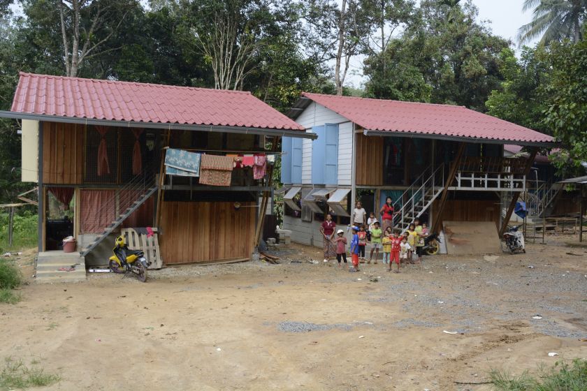 Newly completed homes for Orang Asli flood victims in Kg Teranik, Gua Musang which were built by EPIC Homes and sponsored by Roadcare (M) Sdn Bhd. 