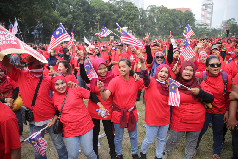 Himpunan Rakyat Bersatu attendees gather at Padang Merbok, September 16, 2015. u00e2u20acu201d Picture by Choo Choy May