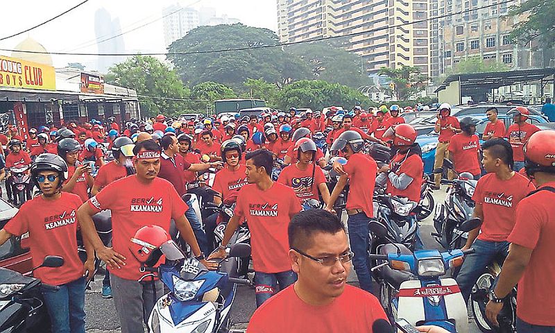 Kuala Lumpur police say there was no gathering of red-shirted motorcyclists in the city yesterday. u00e2u20acu201d file picture