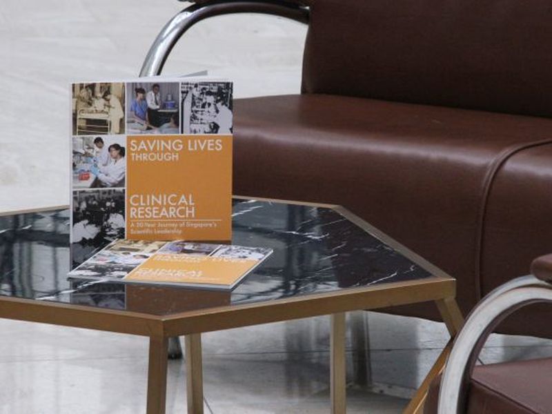 The book 'Saving Lives Through Clinical Resarch: A 50-year journey of Singaporeu00e2u20acu2122s scientific leadership' that was launched today in Singapore, September 28, 2015. u00e2u20acu201d Picture by Daryl Kang/TODAY