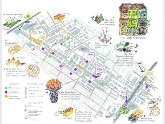 Map for Secret Joo Chiat walking trail. u00e2u20acu201d Picture courtesy of Choo Yilin/Today